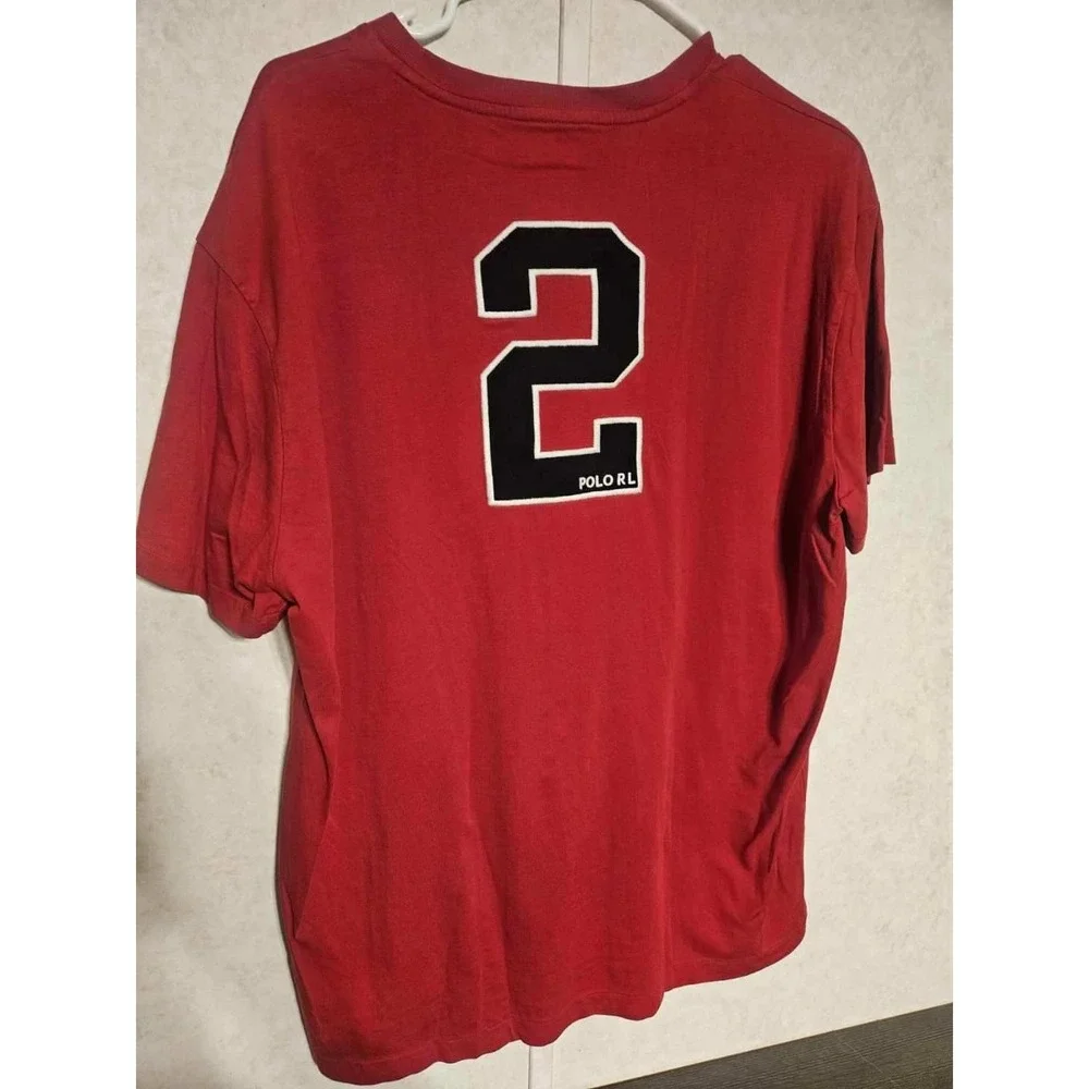 Polo Ralph Lauren T Shirt Mens XL Red Big Pony Logo On Front & 2 Polo RL On Back